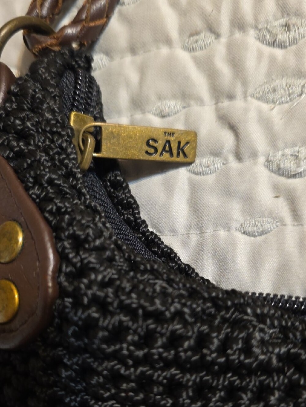 The SAK, Black Crochet Daisy Accent Shoulder Bag - Picture 8 of 9